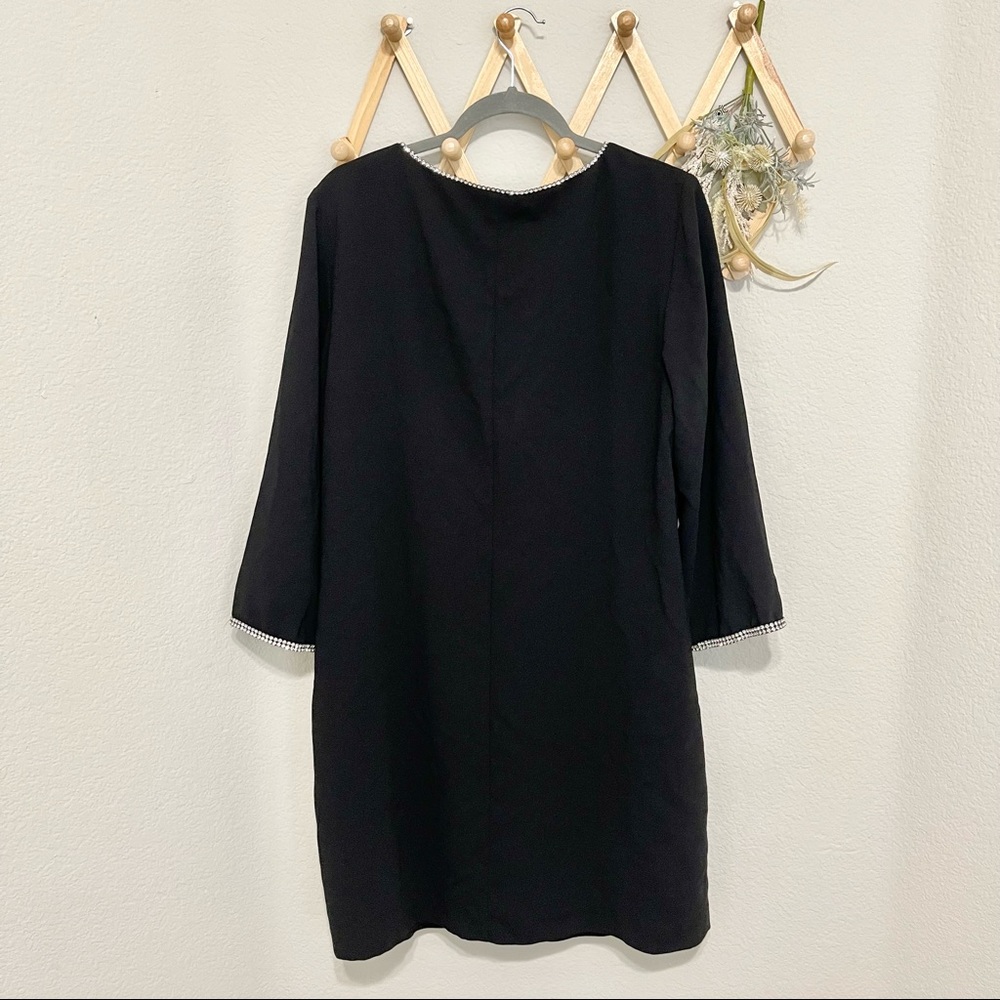 Trina Turk Black Mini Dress with Silver Accents - Picture 5 of 10